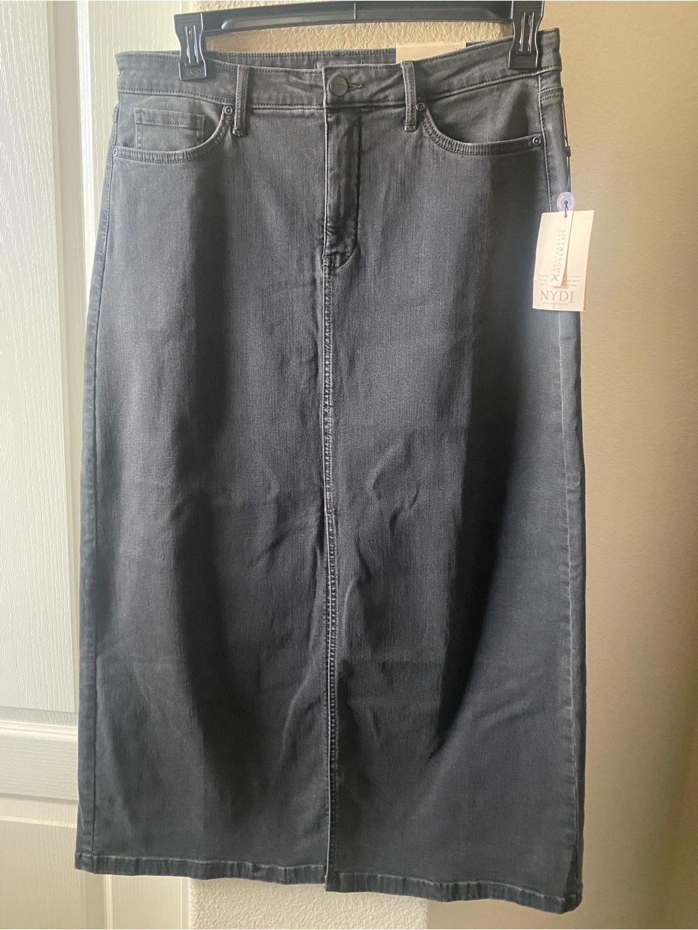 NYDJ Straight Black Denim Skirt